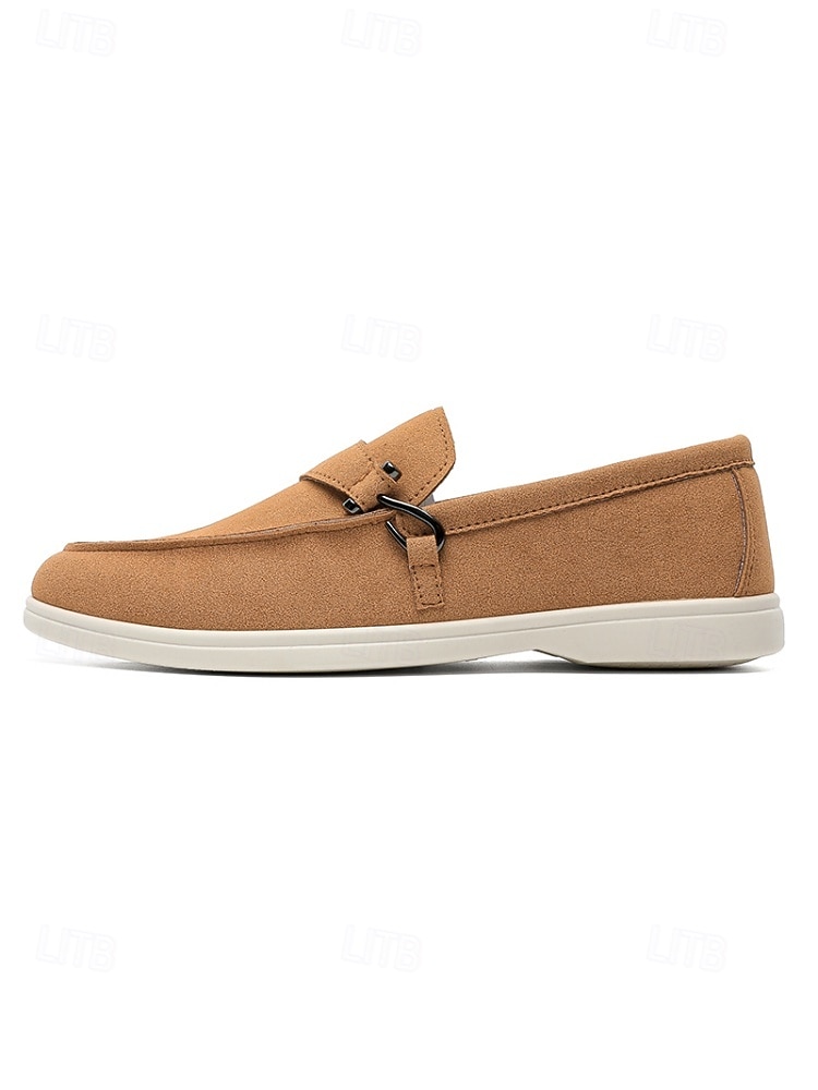 Mocasini bej pentru bărbați, fără mâneci, design elegant cu talpă amortizată, stil formal confortabil pentru nunți în grădină, petreceri și ocazii speciale 2026 - $42.99 –P7