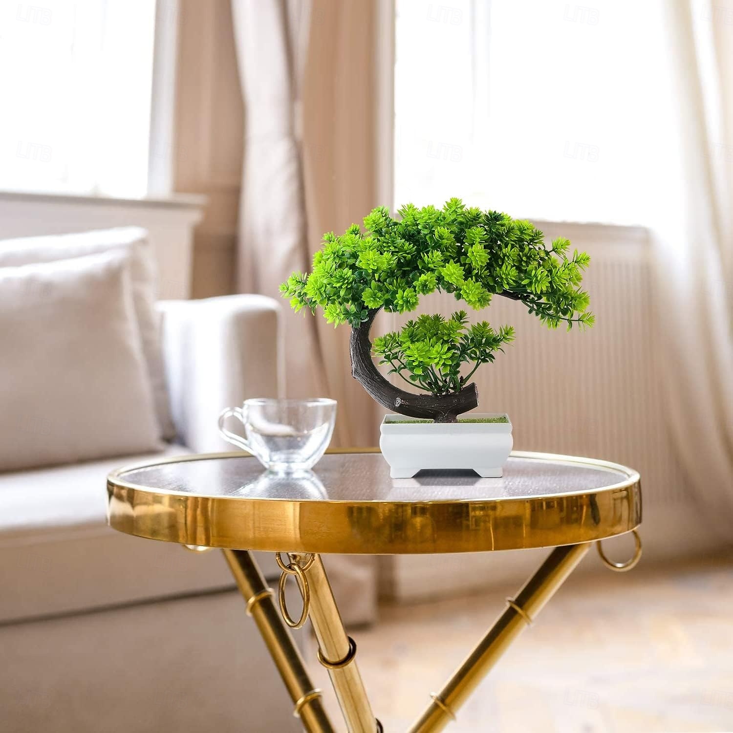 Umělé rostliny, malé umělé bonsaje pro domácí dekorace, obývací pokoj, koupelna, knihovna, předsíň, stůl, nástěnná police, moderní farmářská dekorace, výška 8,5 cm, zelená 2026 - $11.49 –P3