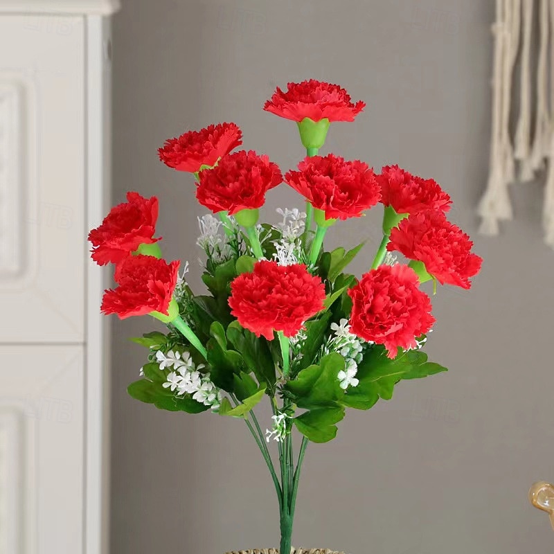 kunstig nellikblomst enkeltstilk, imitert nellik til vaseoppsats, dekorasjon til stuebordet, gave til lærerens dag, falsk blomst 2026 - $13.99 –P5