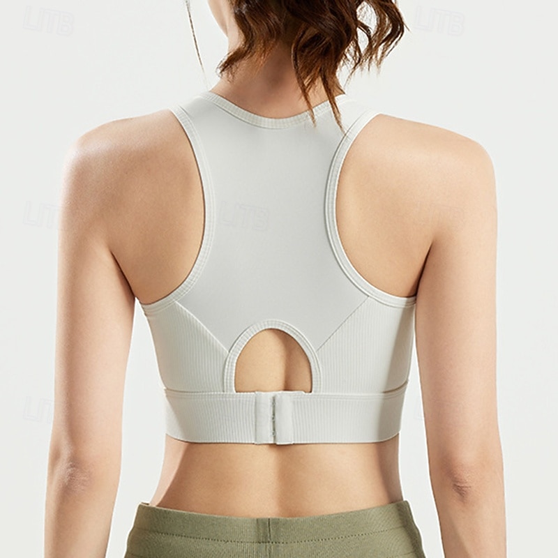 Mulheres Sustentação Média Regata com Bojo Sutiã de corrida Delgado Good Top Acolchoado Academia Exercício Corrida Leve Elástico Respirável Preto Branco Azul Retalhos de 2026 por $17.99 –P13