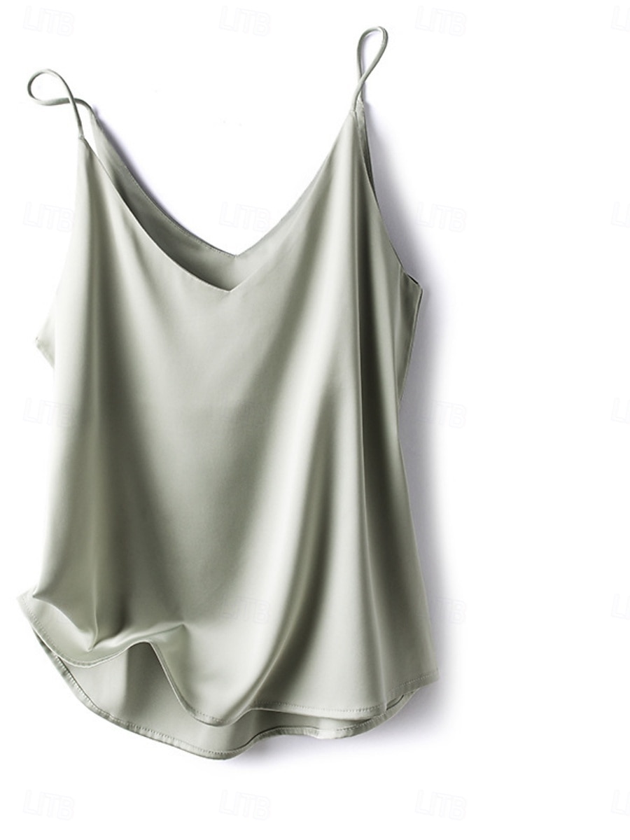 Damen Bluse Camisole-Tanktop Rückenfrei Einfach Stilvoll Ärmellos Träger Normale Oberteile Ferien Ausgehen Blau Koralle Rot Hellgrün Marineblau Sommer Frühling 2026 - $13.49 –P6
