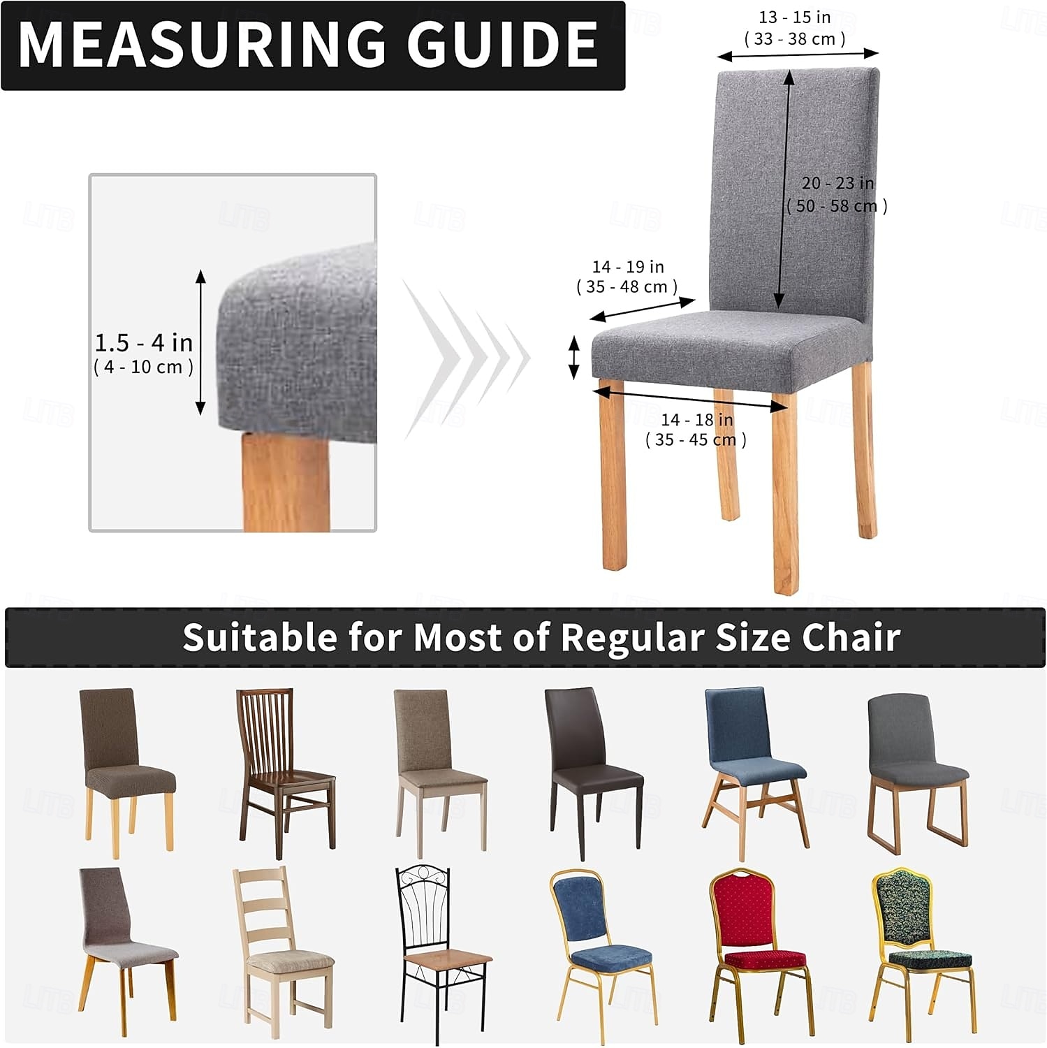 100 % vanntett stoltrekk til spisestue, sett med 6, stretch jacquard stoltrekk, avtakbart og vaskbart, for hjem, restaurant, bankett 2026 - $51.99 –P1