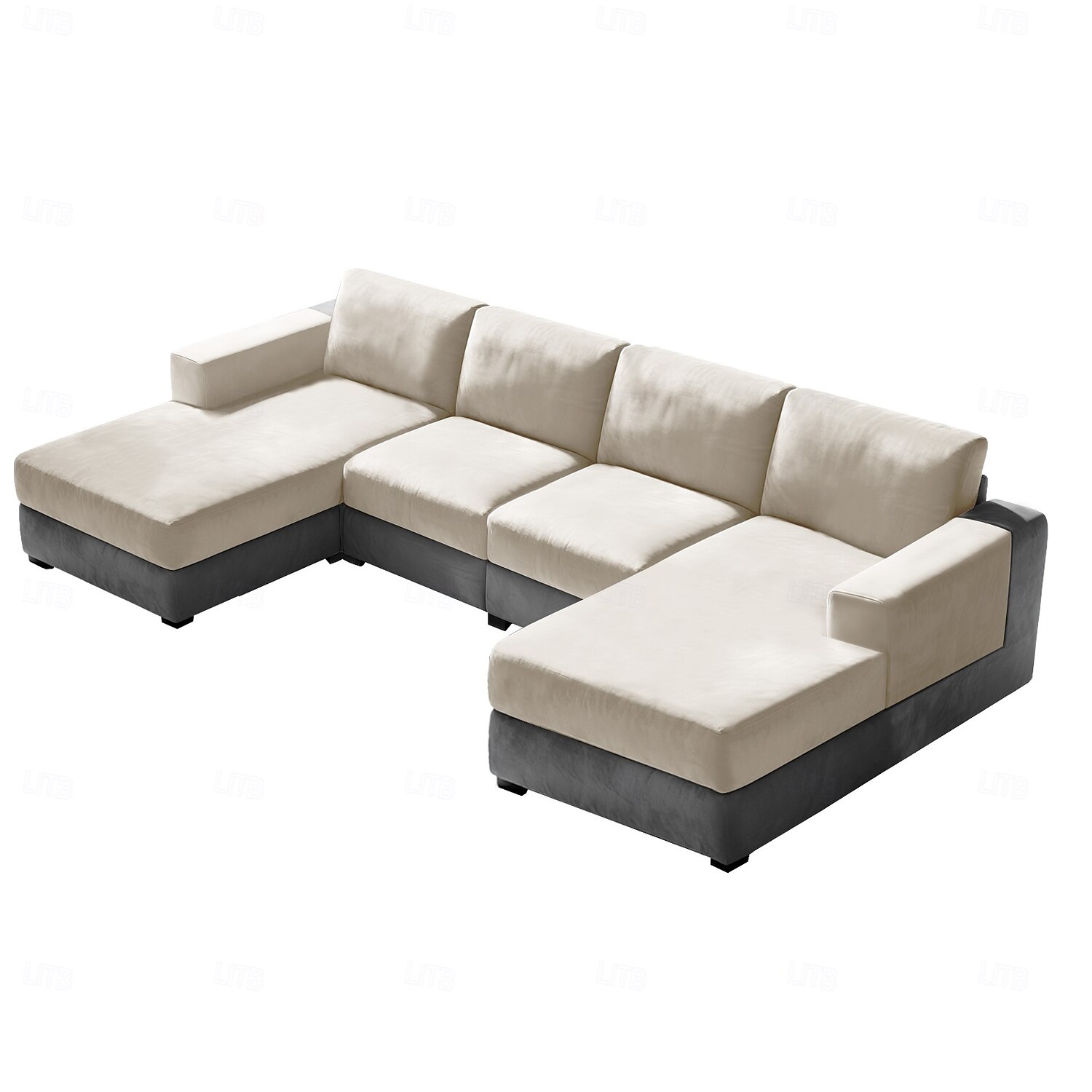 10 Pieces Sofa Cushion Covers for U-Shaped Modular Sectional Couch with 4 Seat 4 Back 2 Arms, Stretch Velvet Upholstered Covers for Sofa Bed with Deep Double Chaise 2026 - $132.99 –P8