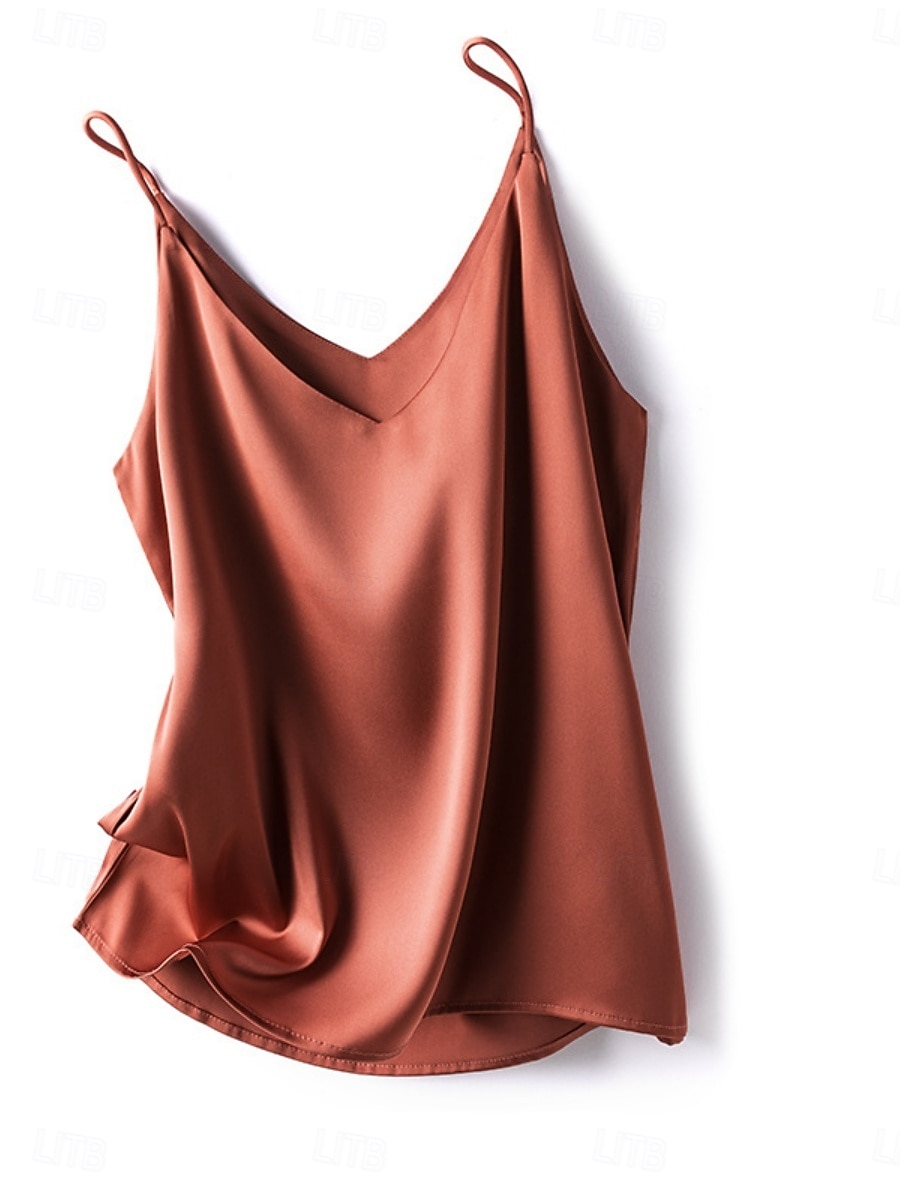 Damen Bluse Camisole-Tanktop Rückenfrei Einfach Stilvoll Ärmellos Träger Normale Oberteile Ferien Ausgehen Blau Koralle Rot Hellgrün Marineblau Sommer Frühling 2026 - $13.49 –P2