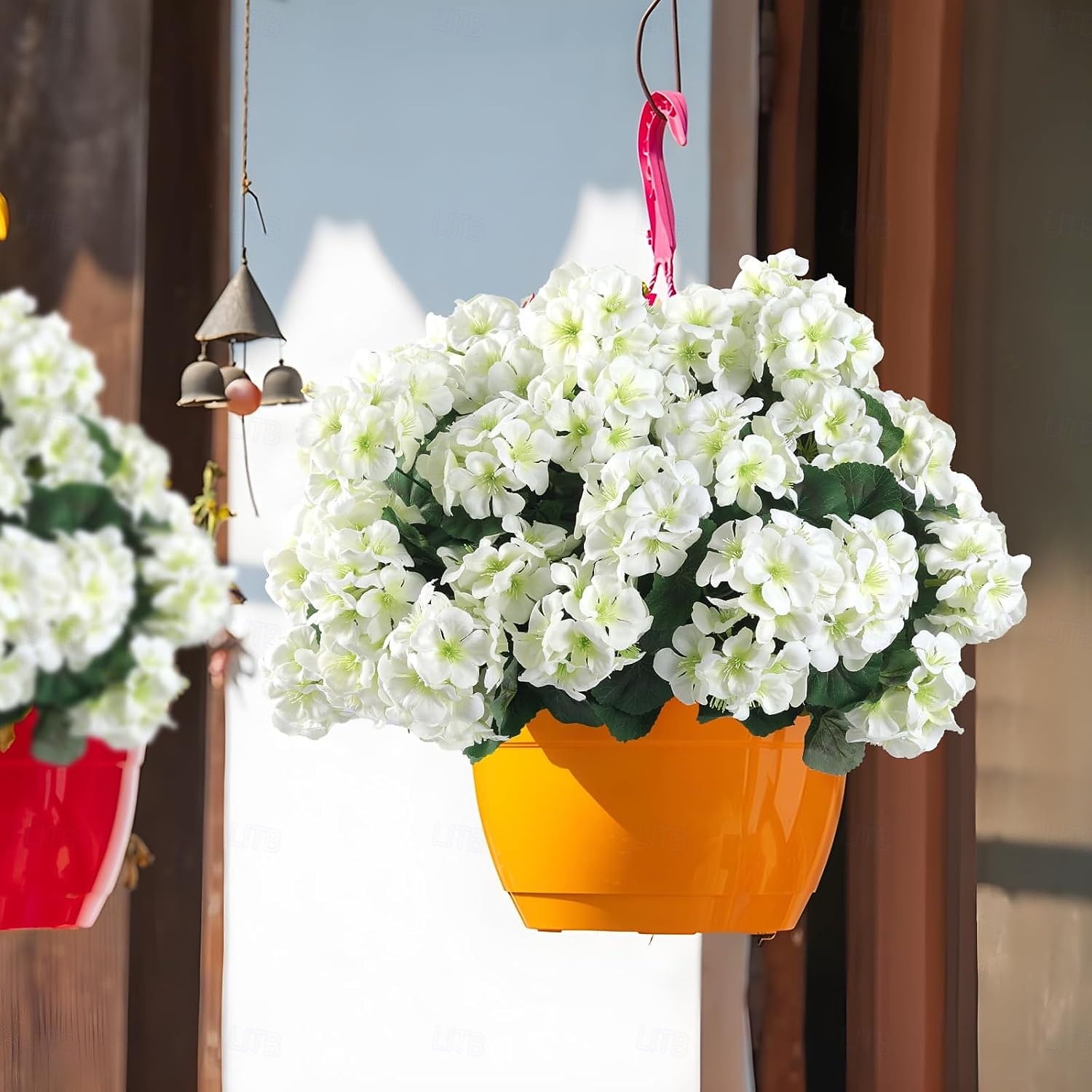 6 db műmuskátli virág kültérre, selyemvirágok kültéri UV-álló kerti növények művirágok otthonra konyhaasztal asztaldíszek dekoráció 2026 - $30.99 –P5