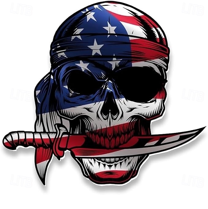 Confezione da 10 adesivi con teschio e bandiera americana, decalcomanie in vinile con bandiera patriottica degli Stati Uniti per auto, camion, caschi, computer portatili, adesivi con teschio del 2026 a $19.99 –P1
