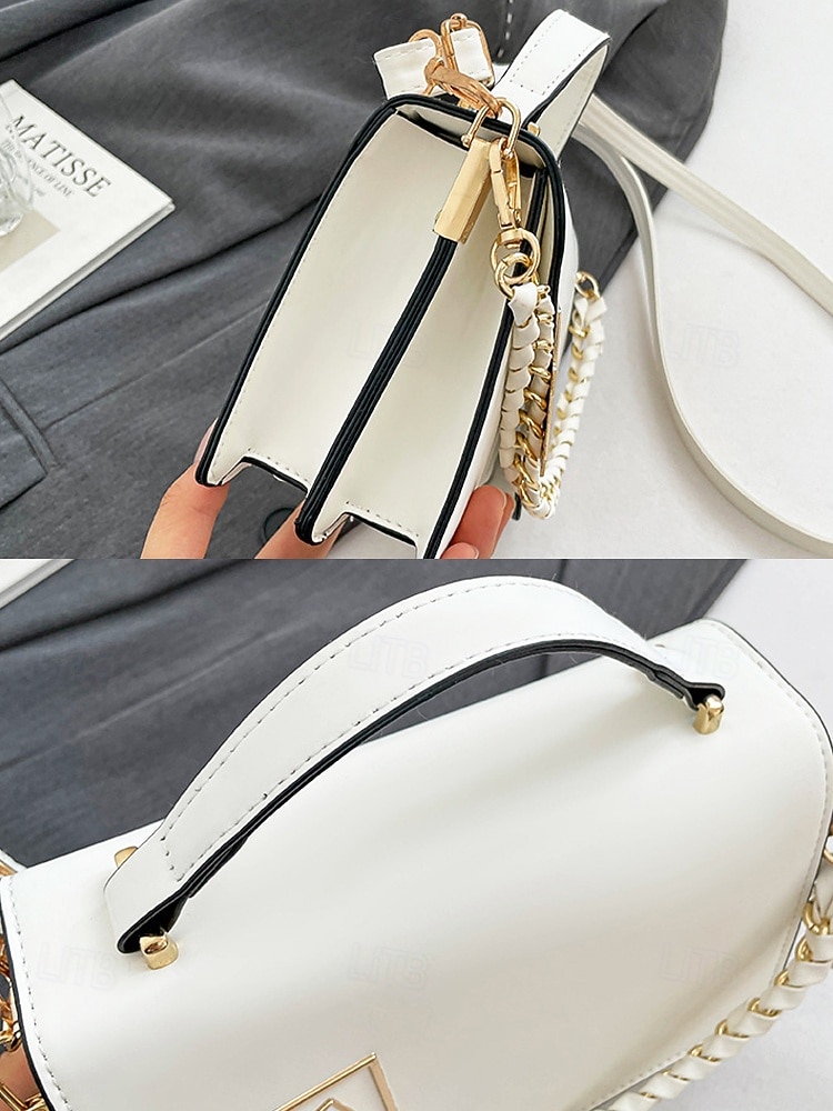 תיק צד אלגנטי לנשים עם דמוי עור, תיק כתף אופנתי עם ידית עליונה ורצועת שרשרת, ארנק אופנתי להמרה לנשים, מושלם ללבישה יומיומית, טיולים לחופשה וללבוש מסיבה 2026 - $19.99 –P6