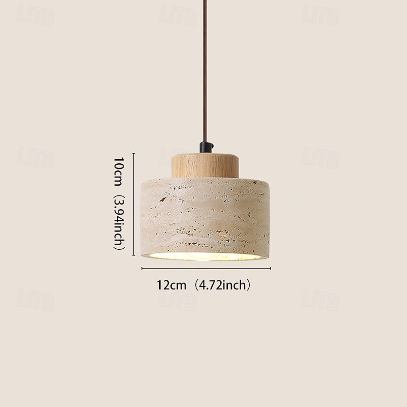 Lampă suspendată Wabi-Sabi cilindrică din travertin, piatră naturală, cilindrică, mică, modernă, de la mijlocul secolului, 85-265V (primiți un bec de rezervă gratuit!) 2026 - $66.99 –P13