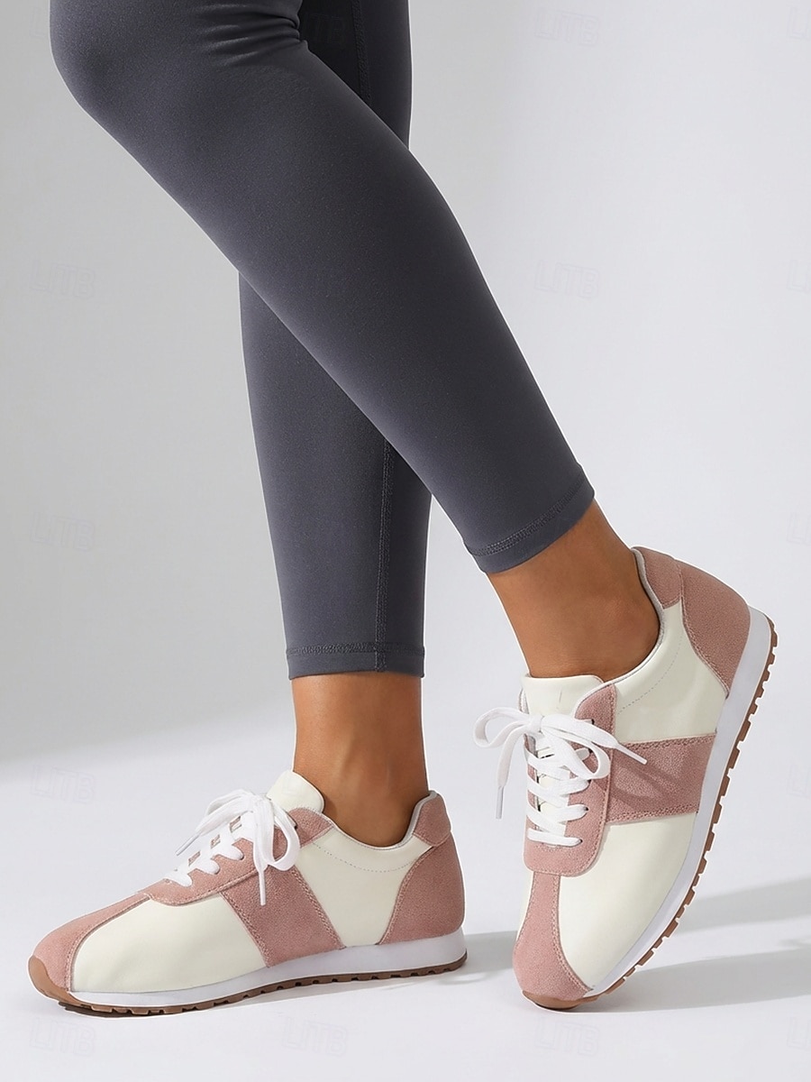 scarpe da ginnastica leggere alla moda da donna - scarpe basse chic con contrasto rosa per donna, ideali per viaggi estivi, passeggiate e outfit casual del 2026 a $26.99 –P3
