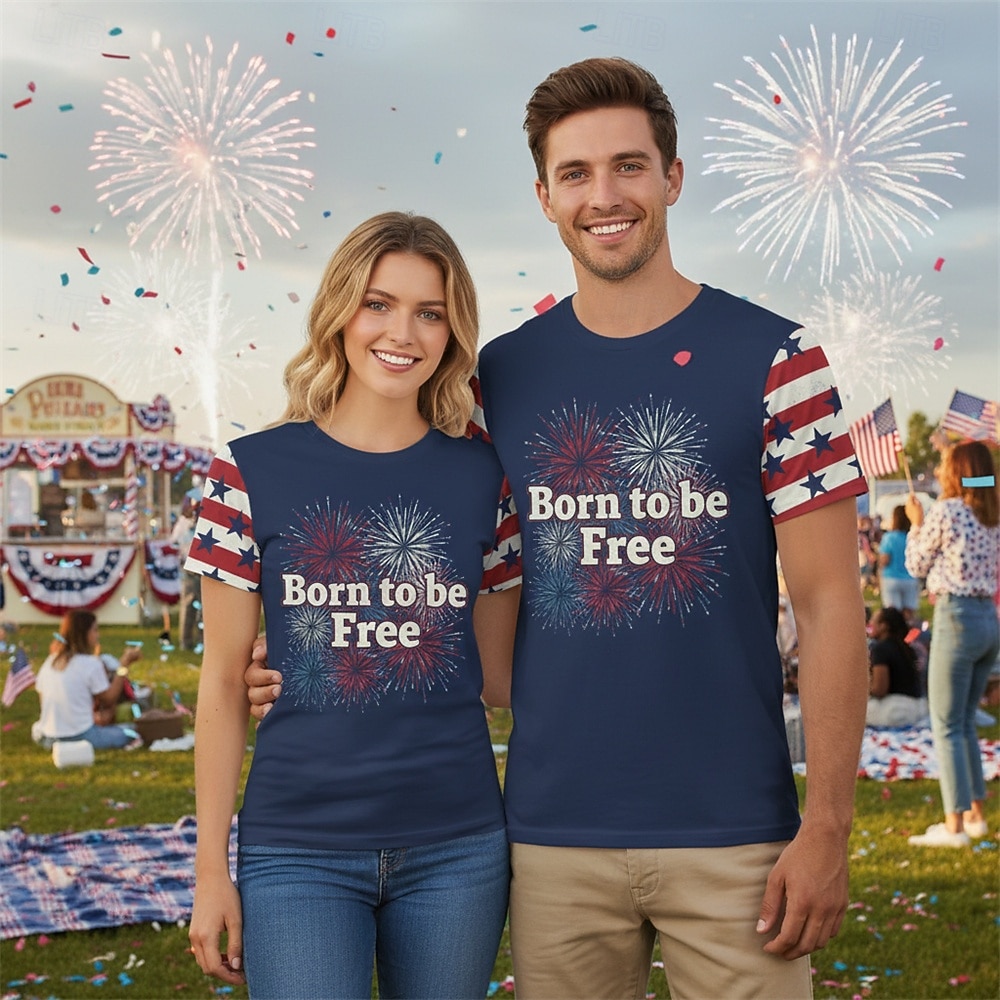Patriotic T-shirt Graphic Tee USA Retro Vintage Patriotic T-shirt Sleeve 1776-2026 for Unisex Adults' 3D Print  for Independence Day / the Fourth of July 4th of July Party 2026 - $14.99 –P1