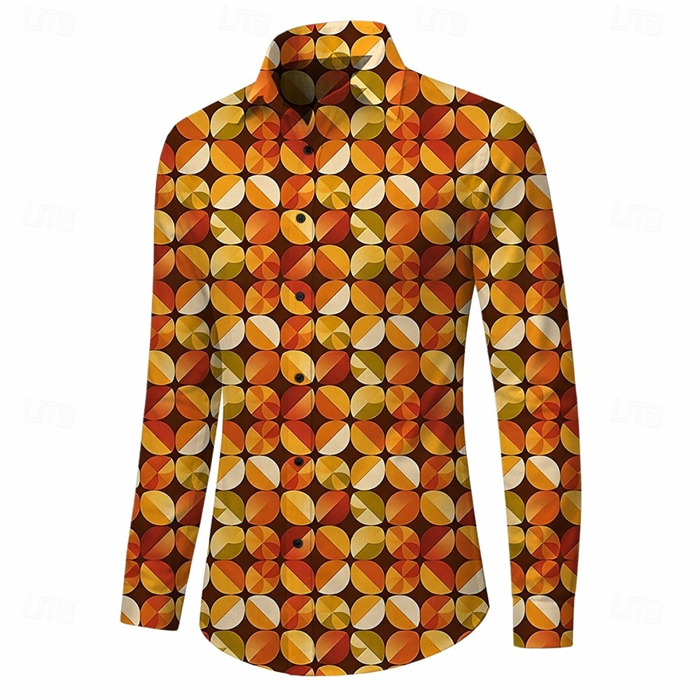 Retrò Vintage Anni '70 Camicia Camicia Aloha Lunghe Hippie Geometrico Costume Per uomo Mascherata Festival Musicale Feste Abbigliamento quotidiano Adulti Camicia del 2026 a $23.99 –P1