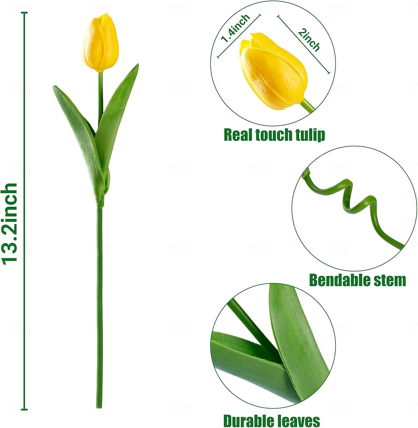 10 tulipani finti, fiori artificiali, fiori finti in PU, steli di tulipano, per bouquet primaverili da matrimonio, composizioni floreali, decorazioni per feste in casa e ufficio, per la festa della del 2026 a $15.99 –P3