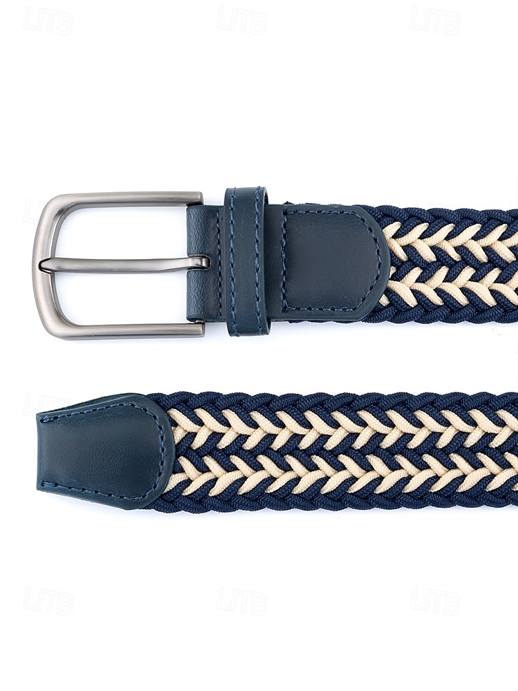 Мужской эластичный плетеный пояс, полиэстер, различные цвета, идеально подходит для отдыха и повседневной носки. 2026 - $14.99 –P7