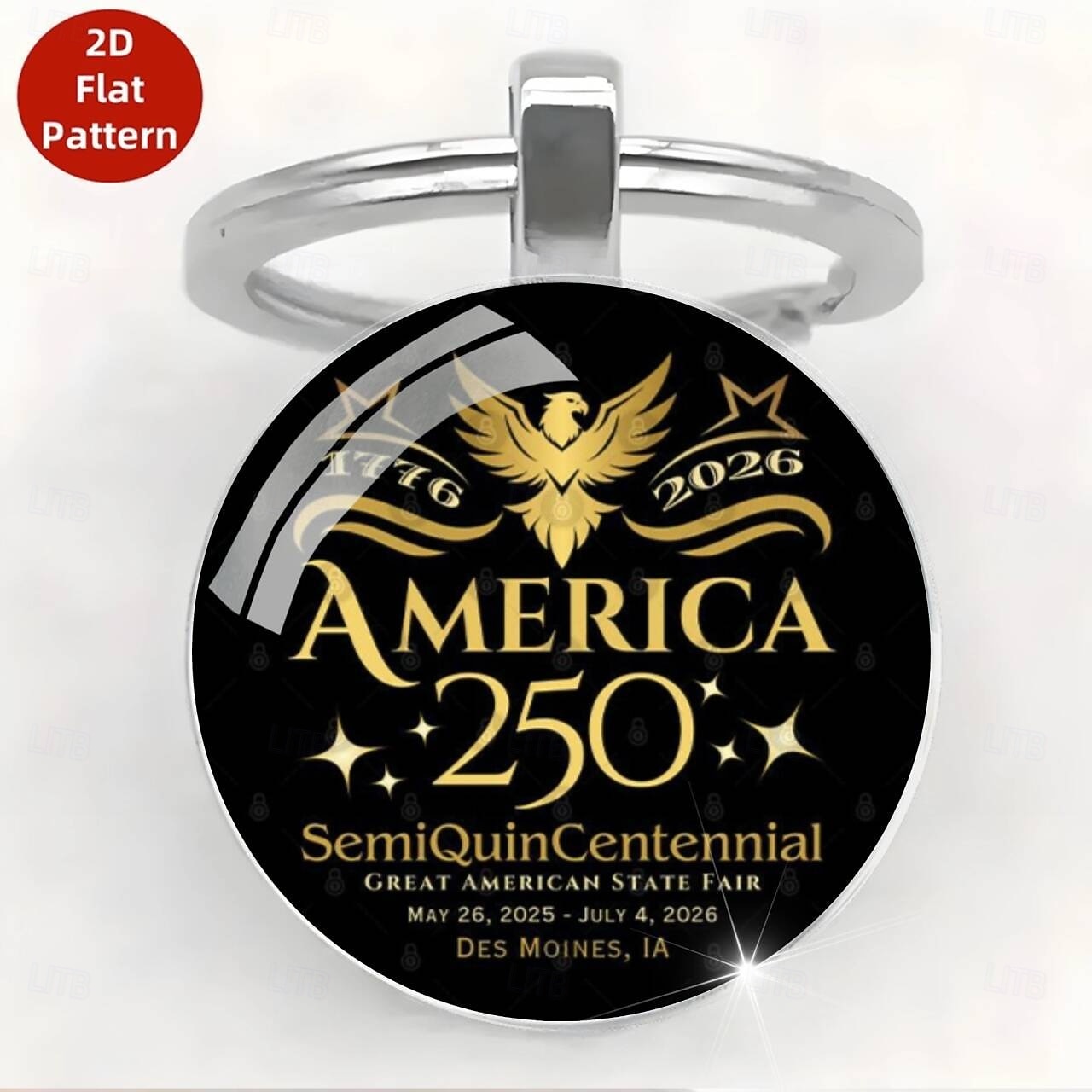 8 delar 250 år av frihet, amerikanskt 250-årsjubileum, nyckelringar i zinklegering &kristallglas, amerikansk historia &patriotiska symboler, amerikansk flagga &Eagle Capitol självständighetsdag 2026 - $13.99 –P6