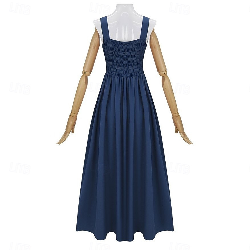 Vintage Medieval Renaissance Long Length Dress Fairy Lace up A-Line Fancy Dress Women's Fantasy Halloween Carnival Masquerade Renaissance Fair LARP Retro Theme Party Adults Dress 2026 - $74.99 –P14