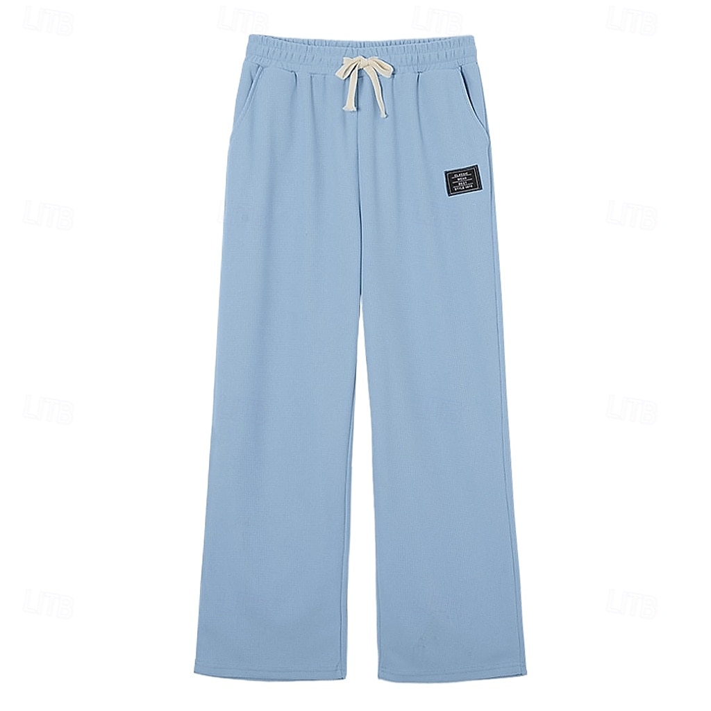 Pánské Vaflová Tepláky Kalhoty Volné kalhoty Tepláky s rovnými nohama Šňůrky Elastický pas Pevná barva Pohodlné Plná délka Denní Venkovní Streetwear Módní Klasický styl Černá Bílá Neelastické 2026 - $25.99 –P7