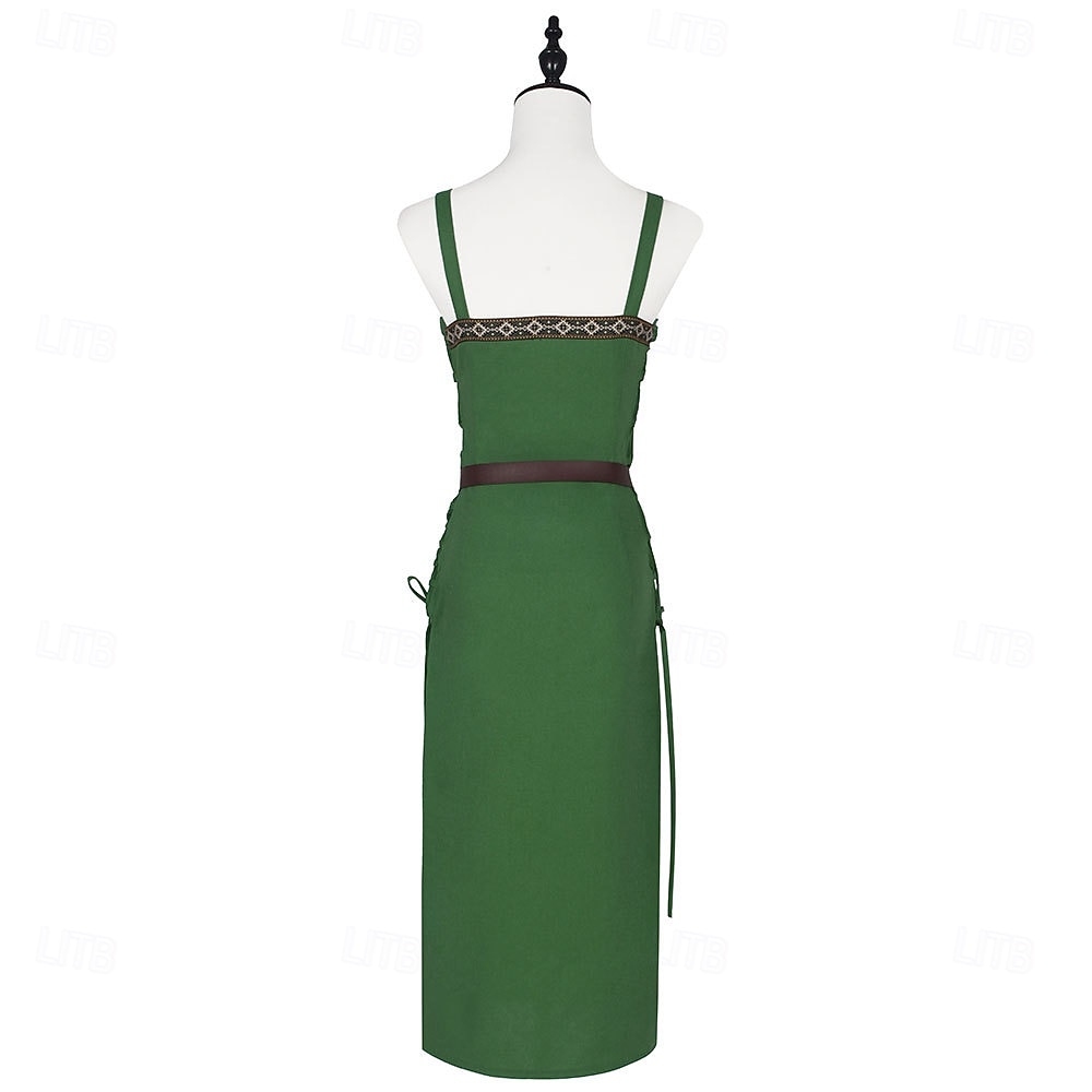 Retro / vintage Medieval Renascentist Lung Rochii Curea în Talie Viching Costume de fancy Pentru femei Viching Halloween Carnaval Târgul Renașterii LARP Petrecere cu tematică retro Adulți Rochie 2026 - $63.99 –P2