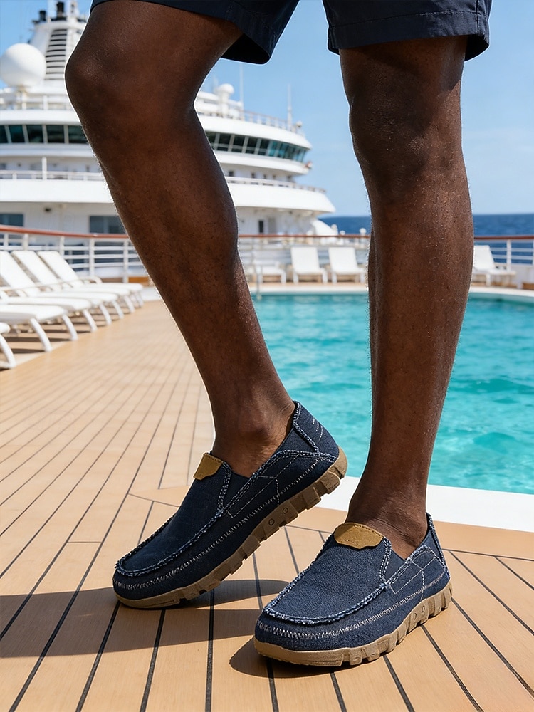 Men's Tan Slip-On Shoes, Soft Textile Upper, Durable Jute Sole, Relaxed Beachwear Style for Island & Cruise, Summer Travel & Leisure 2026 - $42.99 –P3