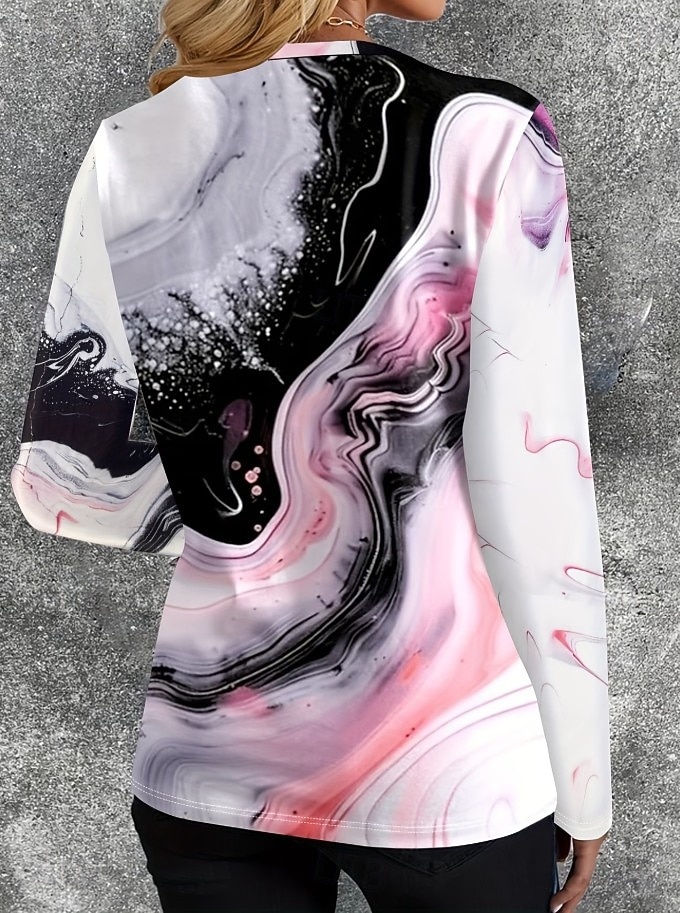 Dames T-shirt Lange Mouwen Crew Neck Lange Mouwen Tuniek Bloemen Graphic Gradient Elegant Vintage Stylish Reguliere Tops Dagelijkse Print Wit Geel Rood Blauw Donkergroen Herfst Voorspeel 2026 - $9.49 –P14