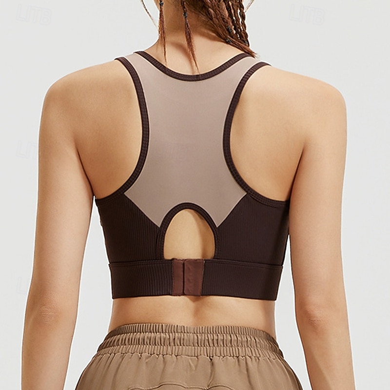 Mulheres Sustentação Média Regata com Bojo Sutiã de corrida Delgado Good Top Acolchoado Academia Exercício Corrida Leve Elástico Respirável Preto Branco Azul Retalhos de 2026 por $17.99 –P4