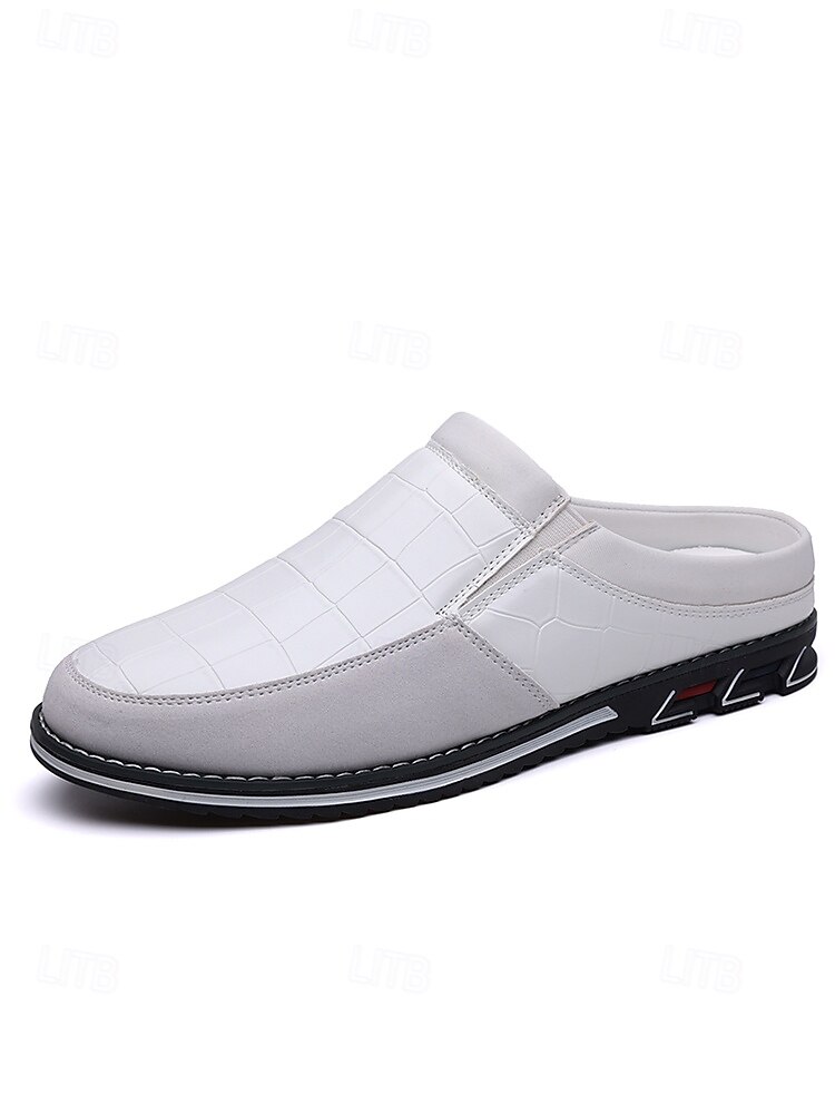 Men's Faux Leather White Slip-On Loafers, Comfortable and Stylish, Perfect for Beach Wedding and Summer Events 2026 - $42.99 –P5