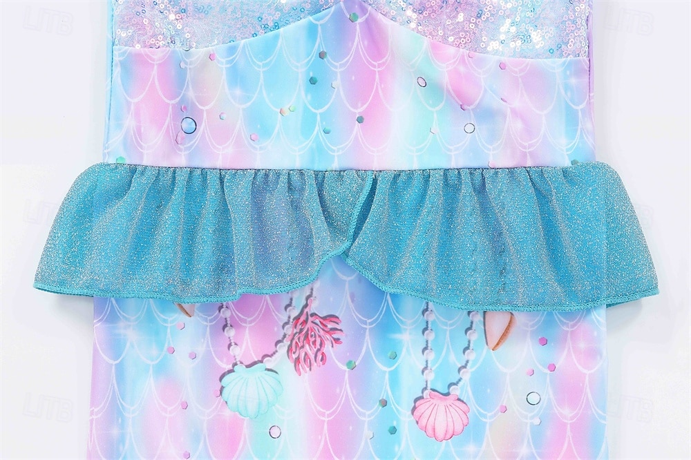 sereia Princesa sereia Vestidos Fantasia de festa temática Fantasias for Para Meninas Crianças Carnaval Baile de Máscaras Festa Feriado de 2026 por $23.99 –P5