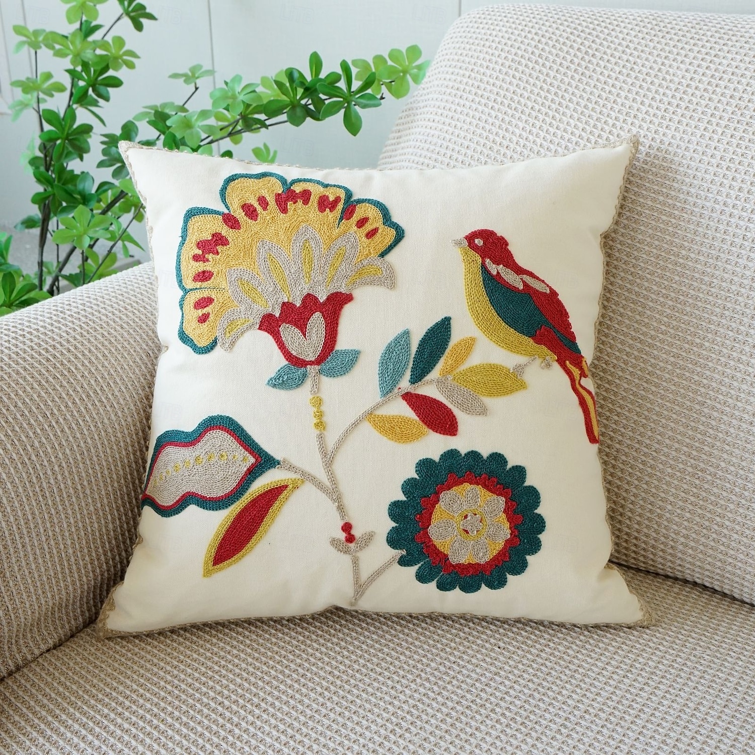 Country Style Embroidered Pillow Covers Living Room Sofa Cushion Fresh Floral Plant Throw Pillow for Window Seat Headrest 2026 - $18.99 –P12