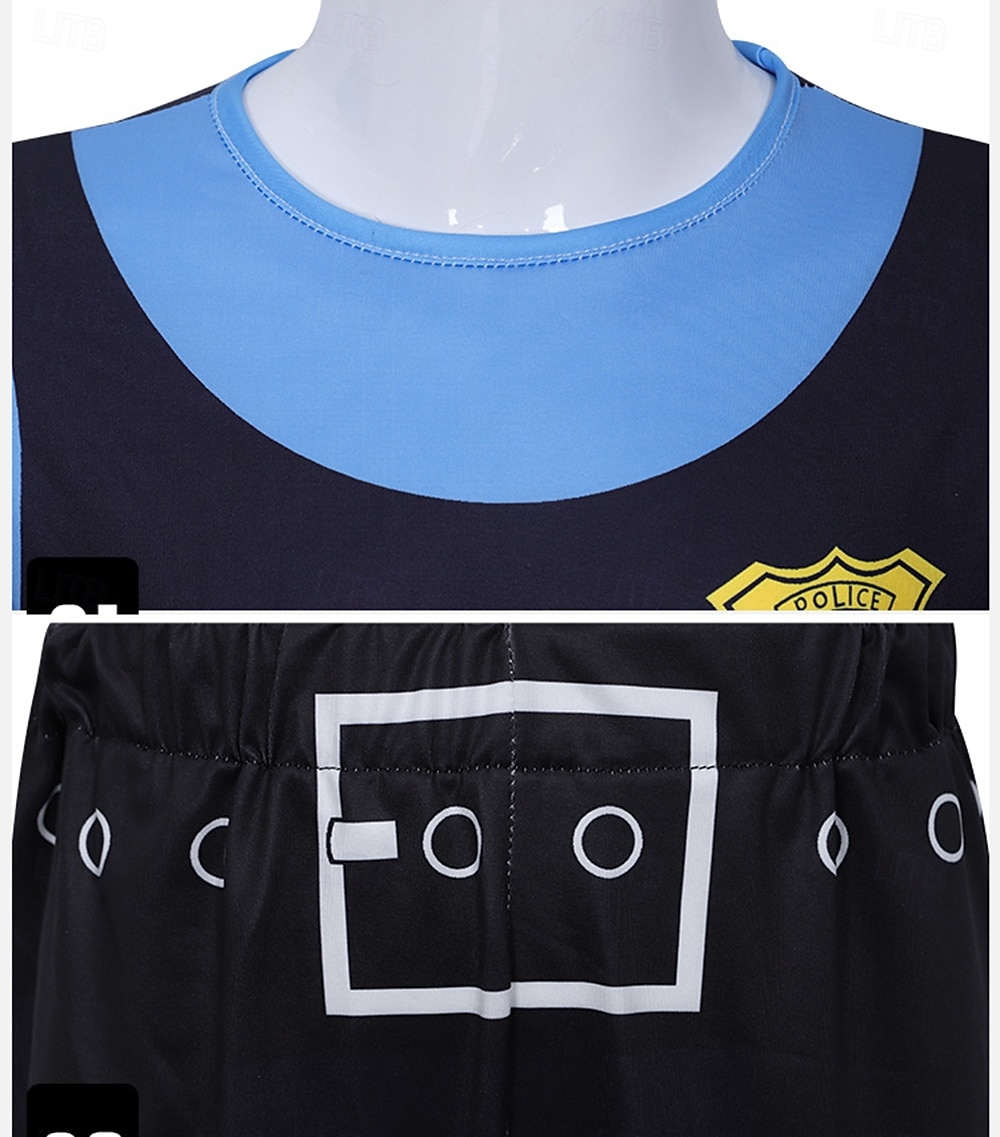 Märchen Tierdetektiv Hasenpolizei Outfits Themenparty-Kostüm Film Cosplay for Mädchen Kinder Karneval Kindertag Buchwoche Party 2026 - $27.99 –P5