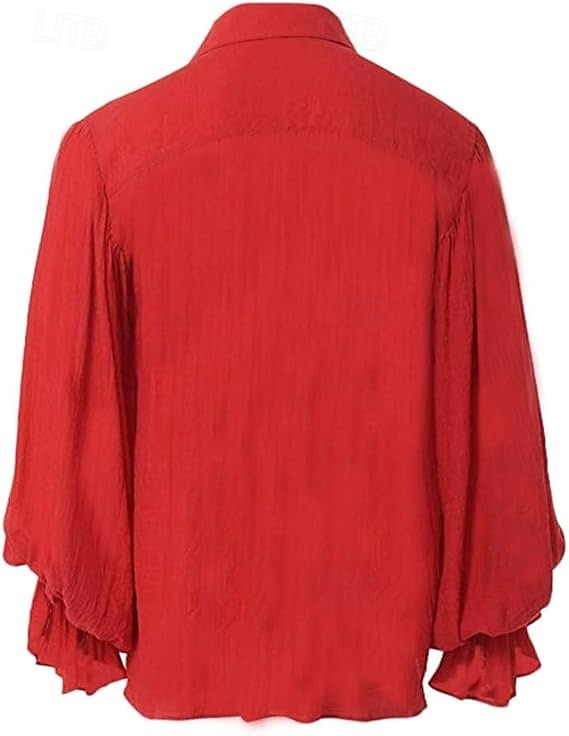 ימי הביניים רנסנס סטימפונק חולצה פיראט אביר ויקינג תחפושות בגדי ריקוד גברים פיראט האלווין (ליל כל הקדושים) קרנבל הצגה מסיבה\אירוע ערב LARP מבוגרים חולצה 2026 - $27.99 –P6