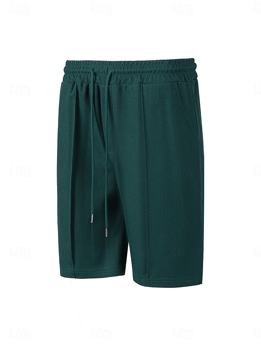 Homens Calções Waffle Calção Shorts de verão Shorts casuais Com Cordão Bolsos Cintura elástica Tecido Conforto Respirável Curto Ao ar livre Férias Verão Desporto Casual Vinho Micro-Elástica de 2026 por $18.99 –P13