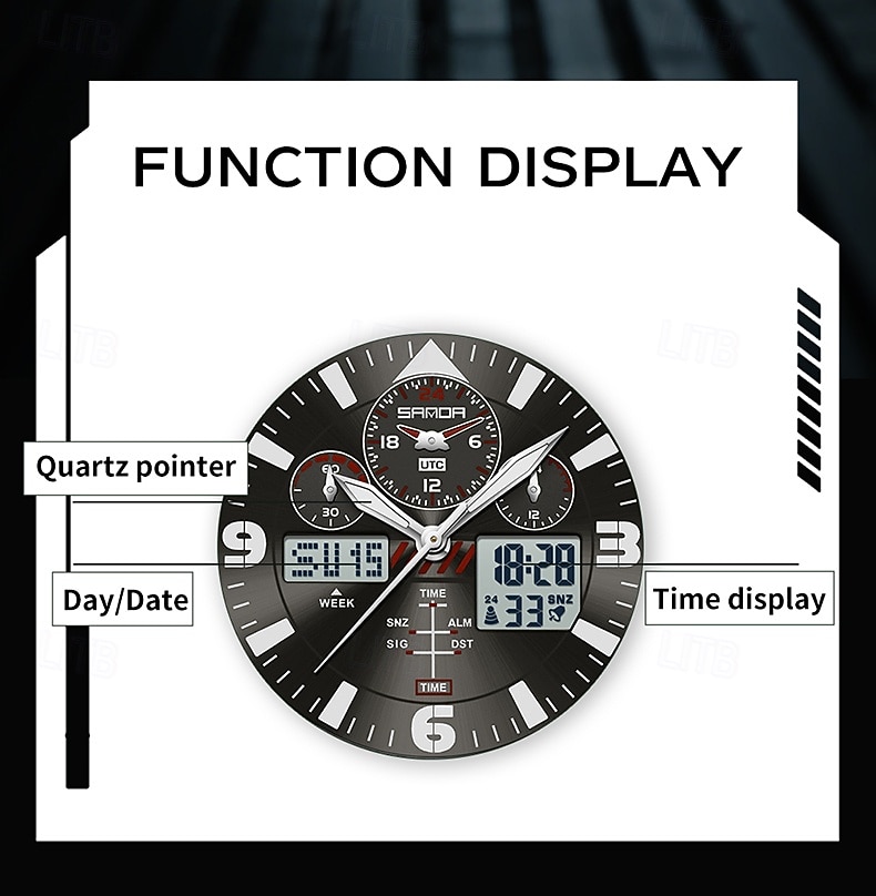 SANDA Men Digital Watch Luxury Outdoor Fashion Luminous Stopwatch Alarm Clock Calendar Stainless Steel Watch 2026 - $47.99 –P10