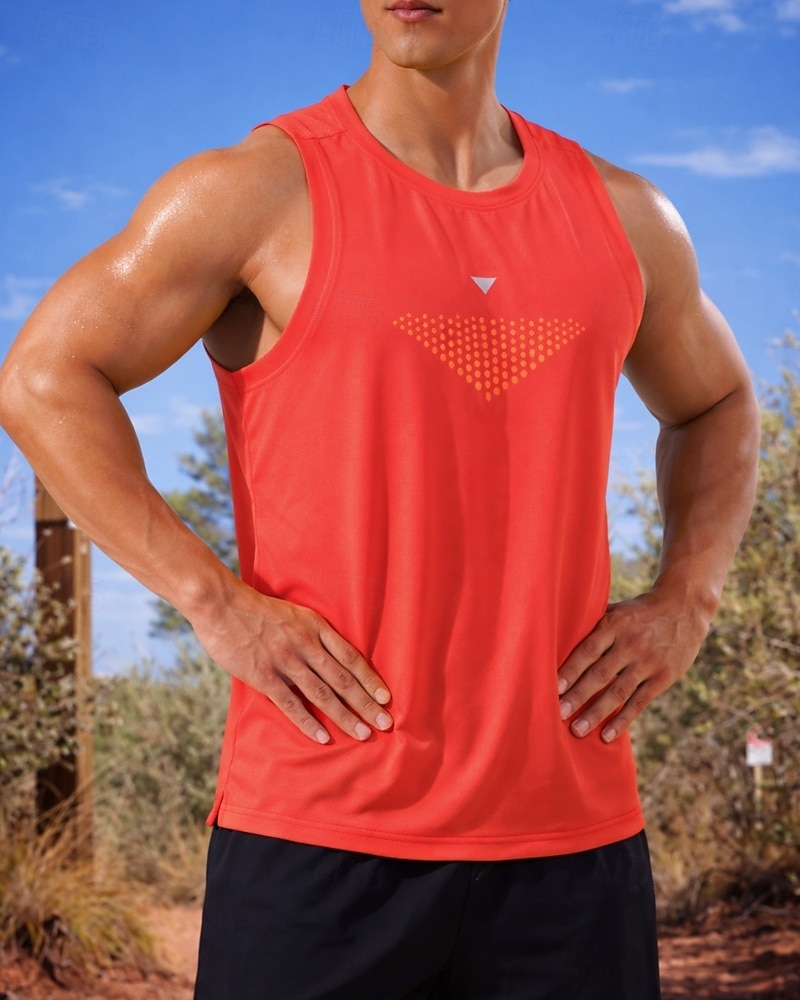 Herre Ensfarget Treningstank topp Singlet til jogging Sportstopp Sommer Ermeløs Hurtigtørkende Fukttransport Pustende Treningsøkt Vandring Jogge Mørkegrå lysende grønne Svart Sports Sportsklær 2026 - $8.99 –P5