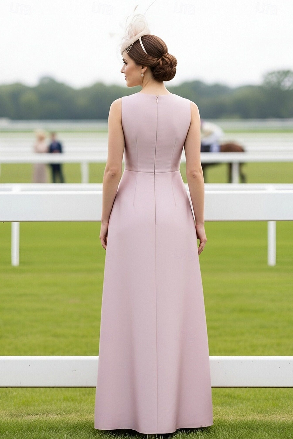 A-Line Floor Length Wedding Guest Dress Formal Dresses Derby Dress Mother of the Bride Dress Sleeveless V Neck Elegant Formal Holiday Kentucky Derby Satin with Print 2026 - $195.99 –P3