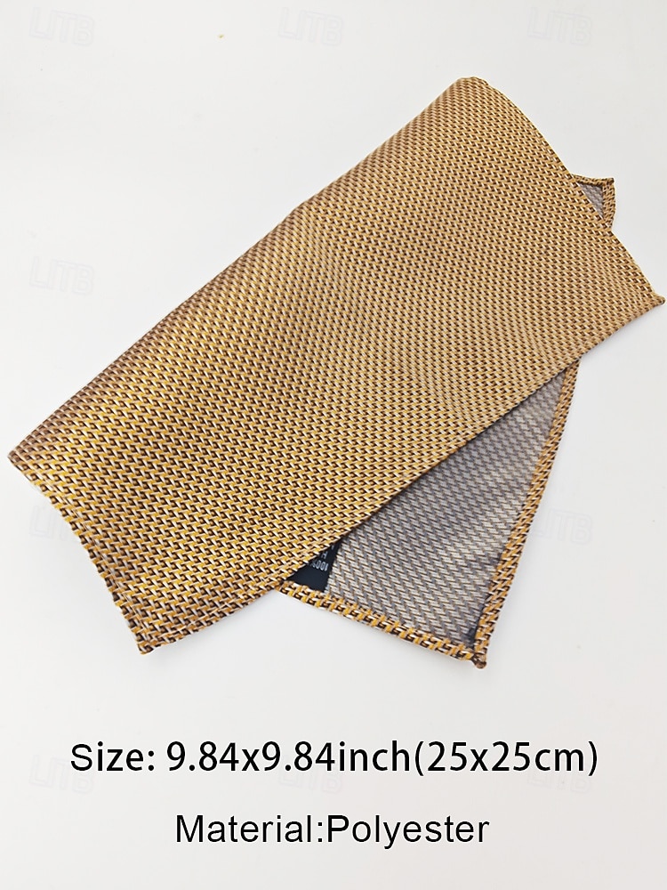 2026年 男性用フォーマルネクタイセット、ポケットチーフとカフスボタン付き - 結婚式、ビジネスパーティー、ガライベントに最適な高級ポリエステルチェック柄ネクタイ - スタイリッシュな花婿の付添人用スーツアクセサリー（複数色）  コレクション – $11.99 –P8