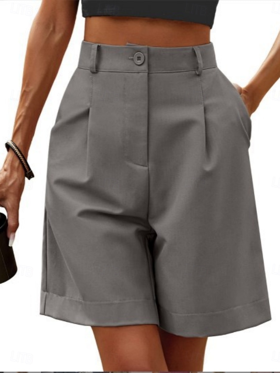 Per donna Pantaloni effetto lino Chinos Shorts Pantaloncini Estivi Vacanza Moda Streetwear Corto Vita Alta Tinta unica Tasca Comodo Morbido Confortevole Micro-elastico All'aperto Streetwear Nero del 2026 a $24.99 –P19