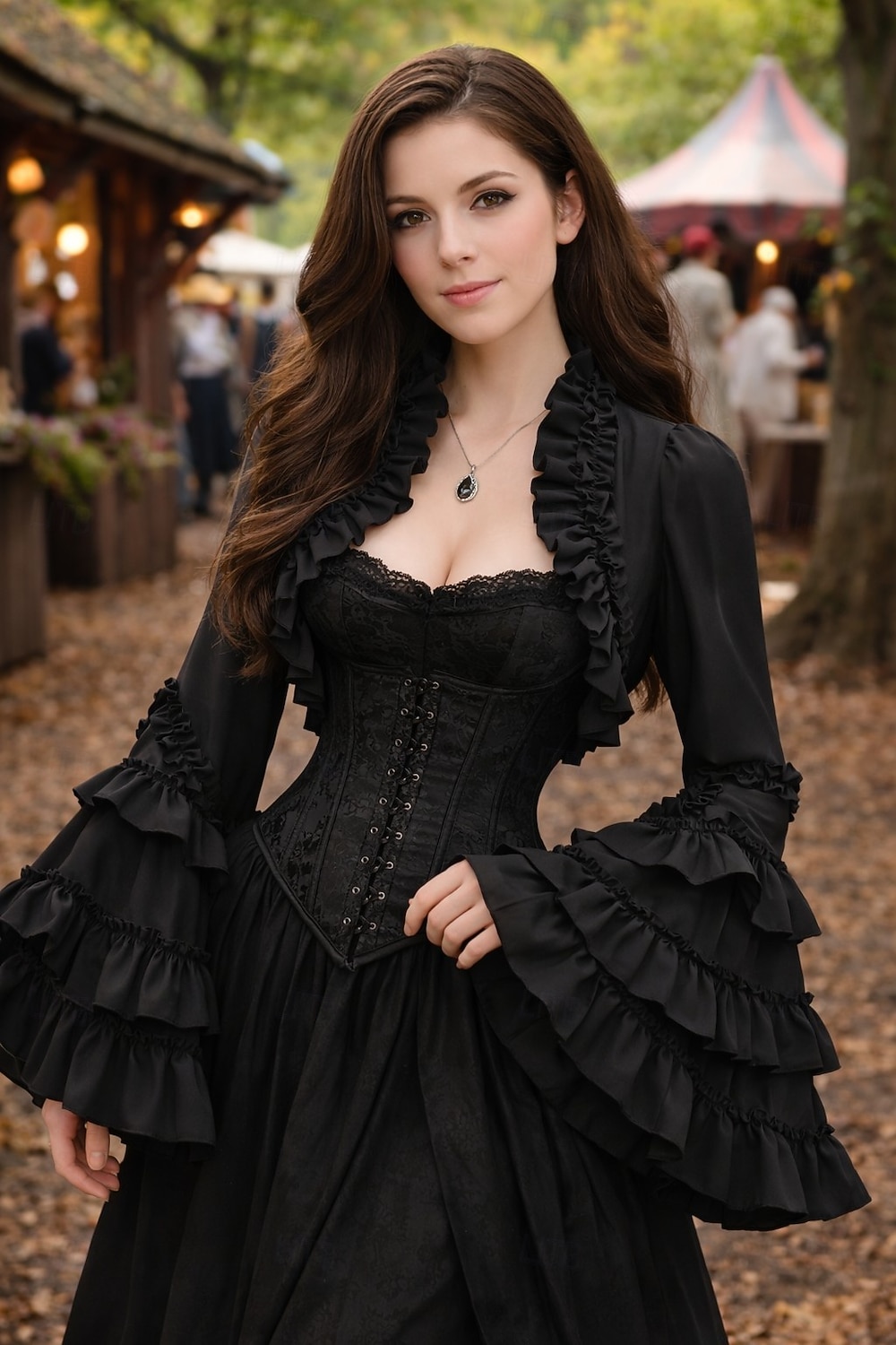 Rokoko Renesanční Steampunk Kabát Fancy kostým Tričko Volánkový rukáv Čerodějnice Upír Královský oděv Maškarní kostým Dámské Fantazie předvečer Všech svatých Karneval Výkon LARP Ren Faire Dospělé 2026 - $38.99 –P1