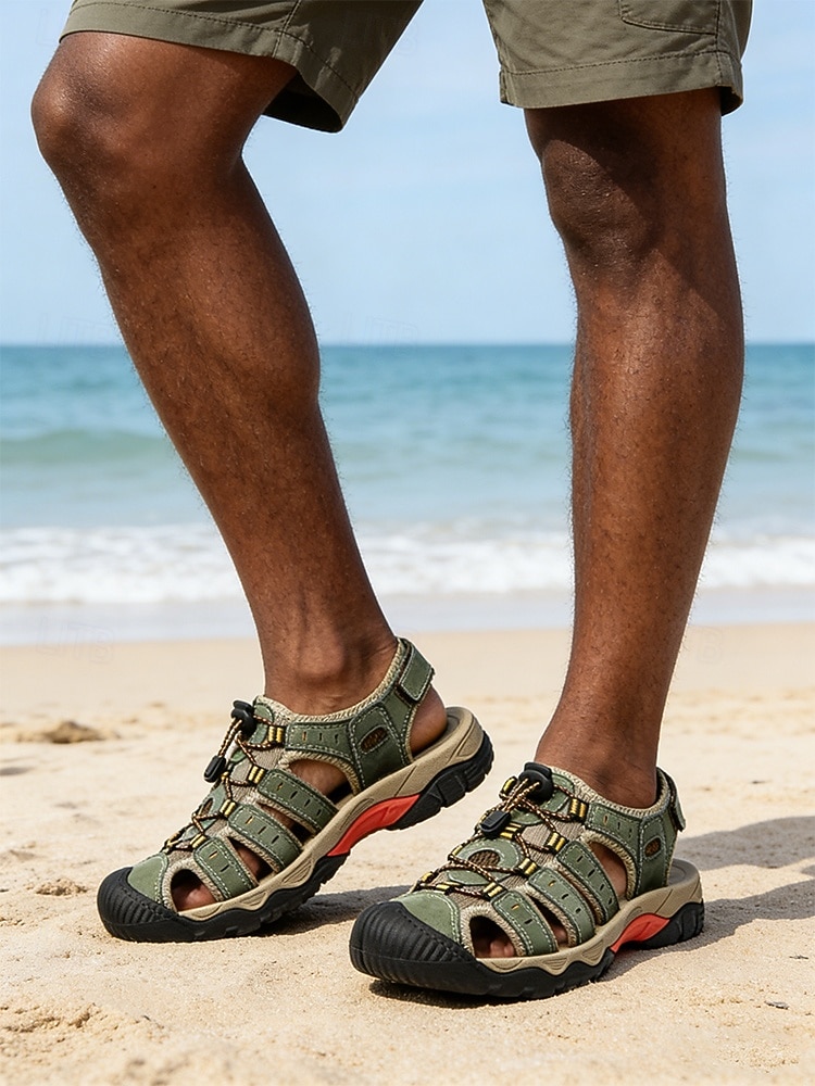 sandali da spiaggia da uomo, cinturini regolabili, materiale ad asciugatura rapida, ideali per attività in spiaggia, resort e acquatiche del 2026 a $42.99 –P3