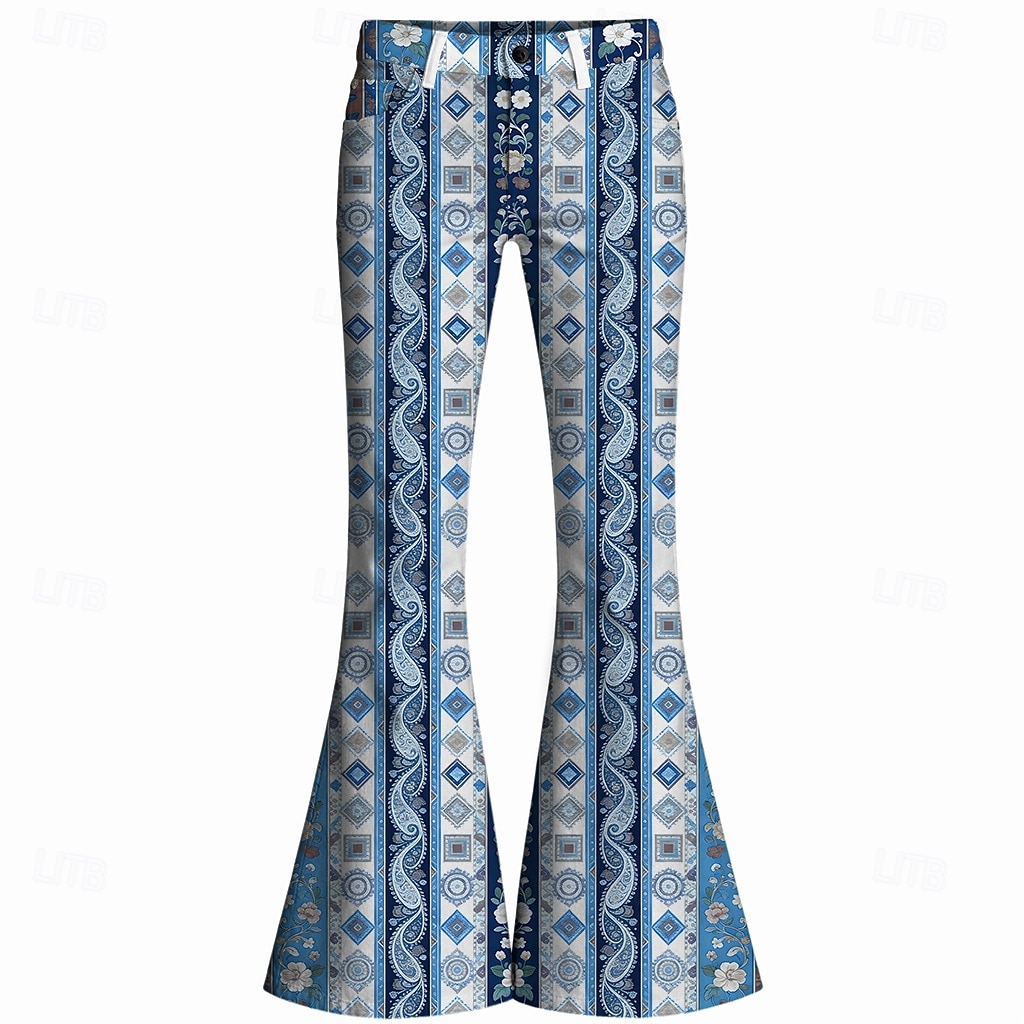 Retro Antiguo Boho Años 70 Pantalones Los pantalones de campana Hippie Disco Alta cintura Étnico Disfraz Hombre Víspera de Todos los Santos Carnaval Festival de Música Fiesta temática retro Adulto 2026 - $35.99 –P3