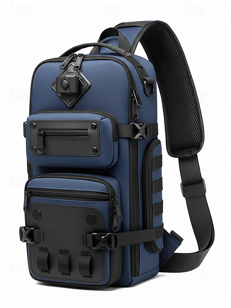 borsa a tracolla tattica da uomo: zaino a tracolla in poliestere di grande capacità con più tasche e stili di trasporto versatili, vari colori per escursioni all'aperto, viaggi e uso quotidiano casual del 2026 a $54.99 –P5