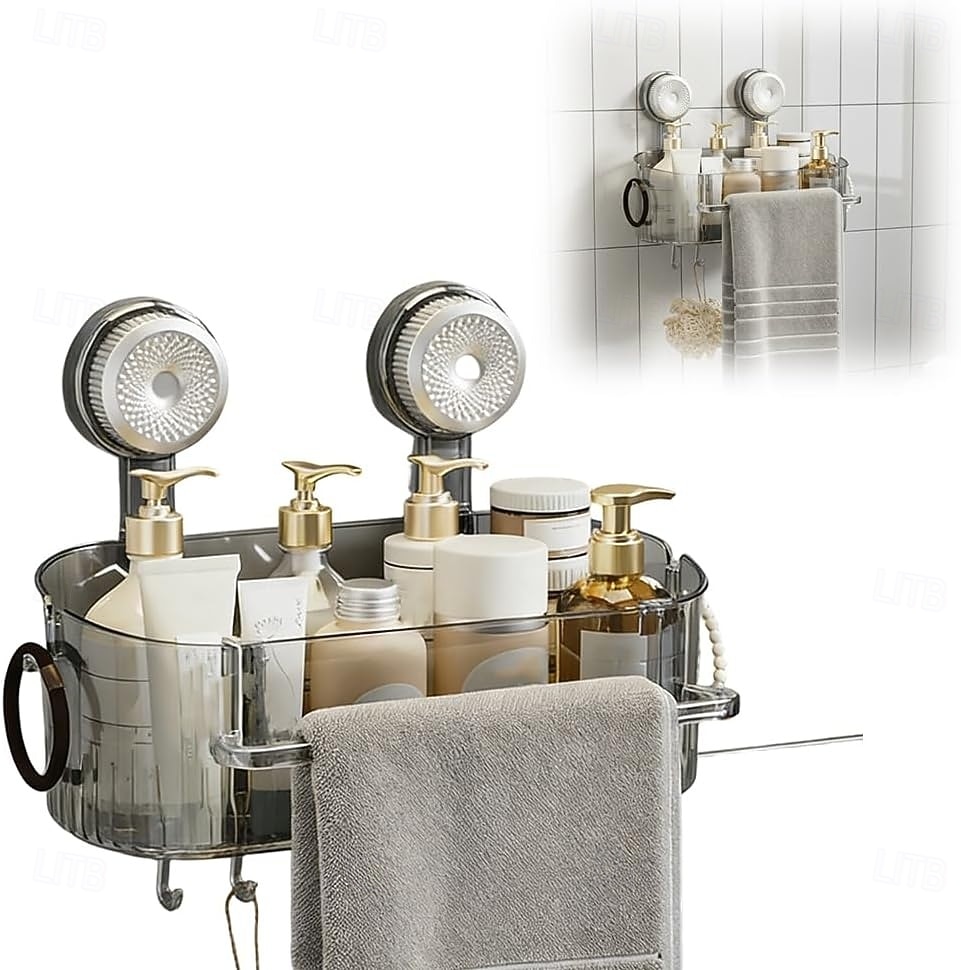 2026年 ドリル不要の浴室用吸盤収納ボックス、2026アップグレード取り外し可能な浴室用吊り下げ式吸盤収納ボックス、家庭用波形吸盤収納ホルダー、浴室用シャワーキャディ  コレクション – $16.99 –P2