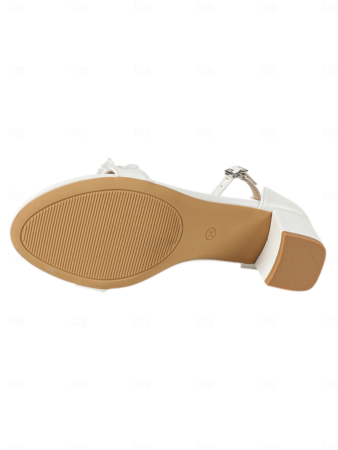 Women's Ivory White Block Heel Sandals with Pearl Detail - Elegant Bridal Shoes for Garden Weddings 2026 - $42.99 –P6