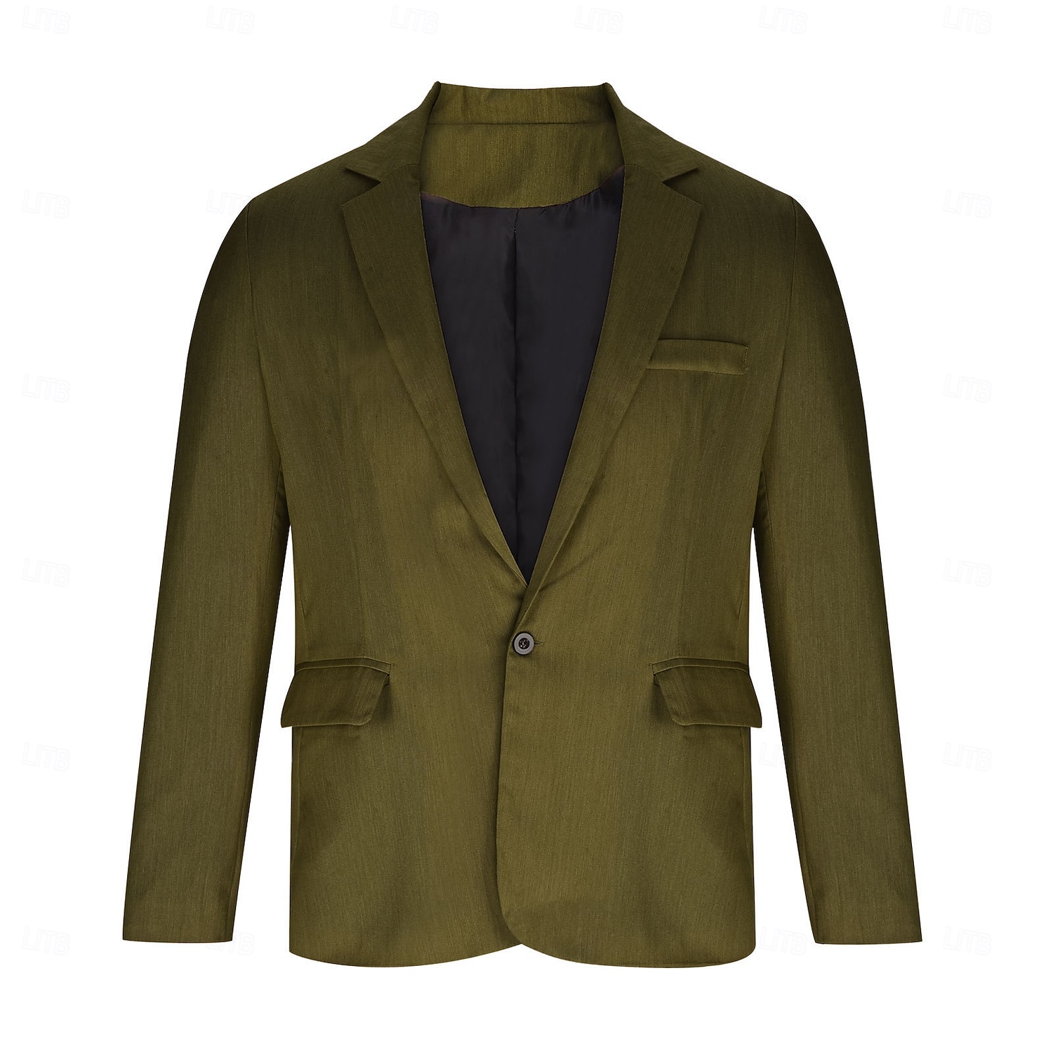 Homens Jaqueta Blazer Colar de entalhe Moda Leve Casual Cor Sólida Blazer Preto Verde Claro Vermelho Moderno Comum 1 Butão de 2026 por $40.99 –P10