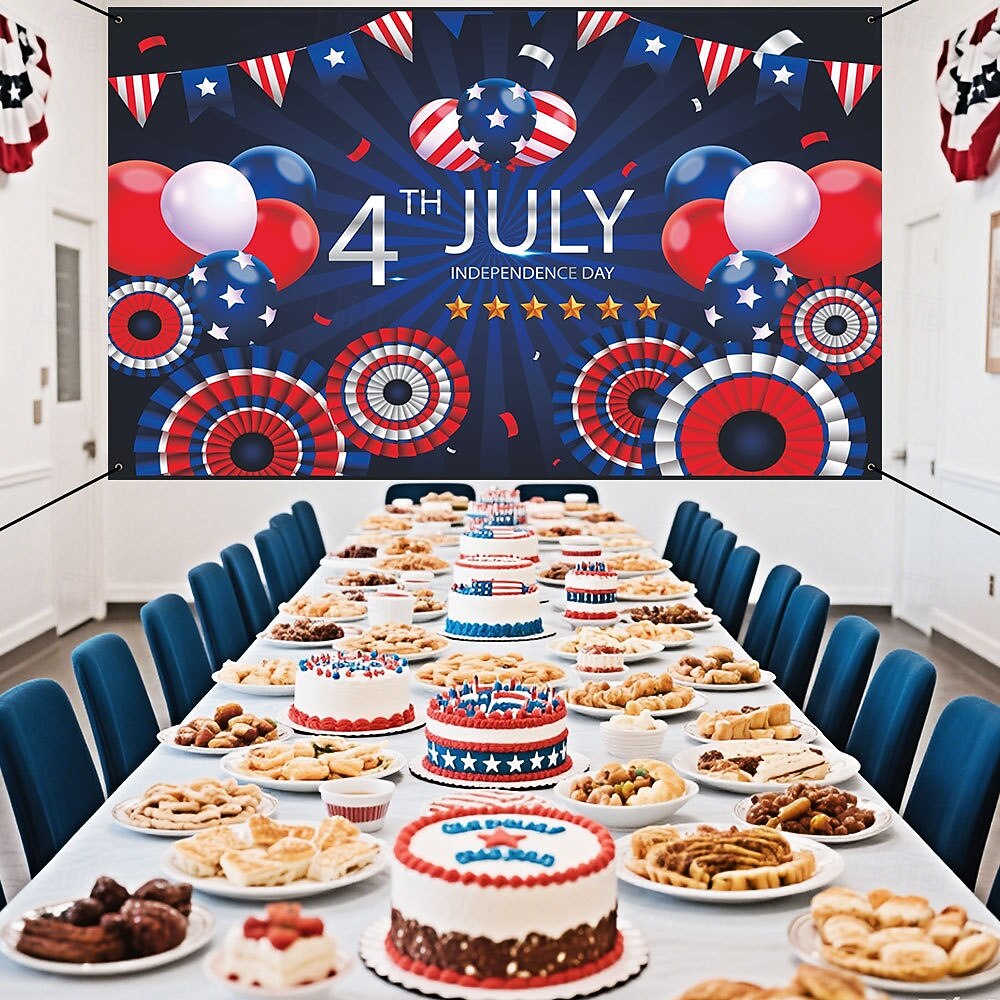 uavhengighetsdagen banner bakgrunn stoff festival utstillingsvindu veggdekorasjon hengende stoff flagg 2026 - $17.99 –P16