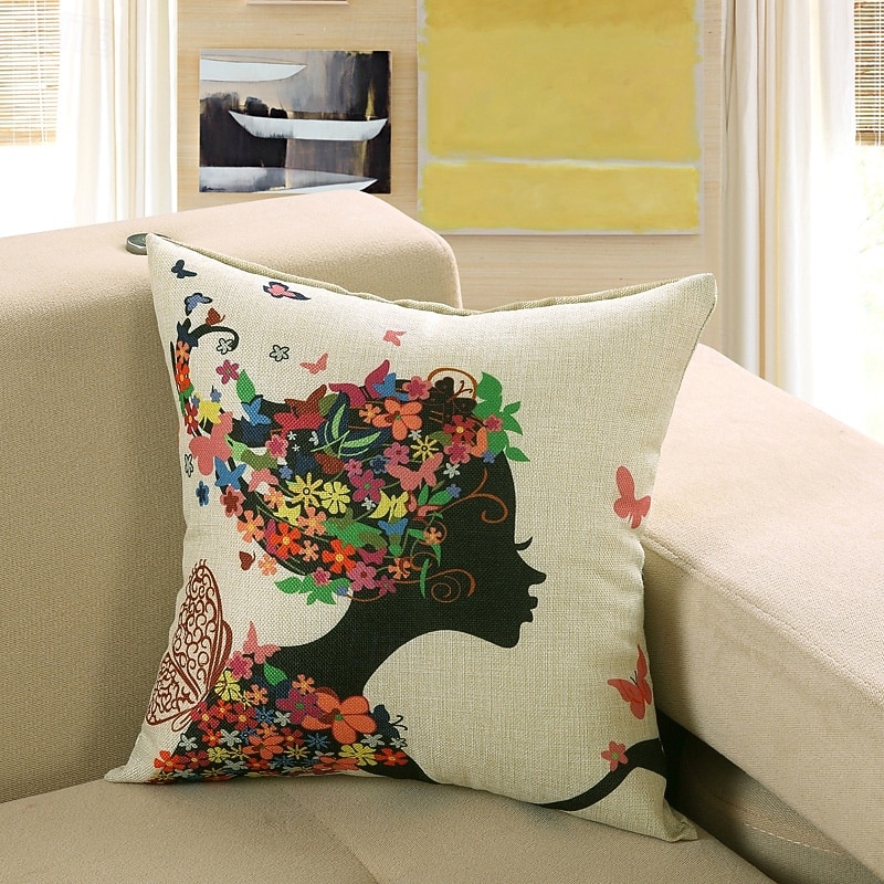 Capas de almofada de linho Four Seasons com orquídeas e a árvore da vida, um design floral vibrante e colorido para sofá e cama. de 2026 por $7.99 –P10