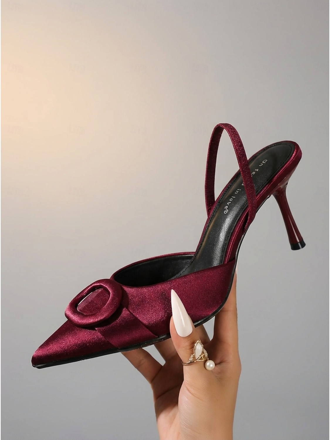décolleté da donna con cinturino posteriore in raso viola - eleganti tacchi a spillo con fibbia per cene in vacanza e feste formali &abbigliamento quotidiano elegante del 2026 a $54.99 –P2