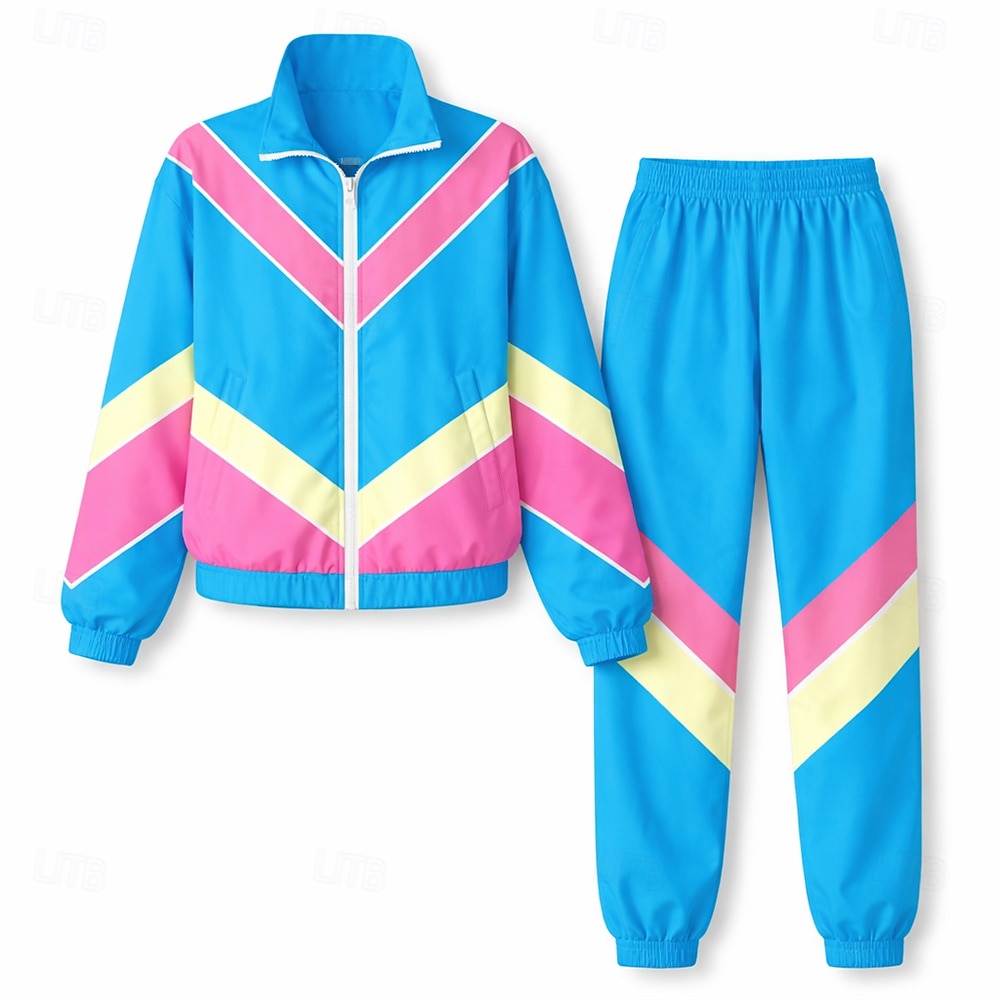 Hippie 1980er Streetstyle Hose Outfits Jacke langarm Disco Kostüm Unisex Karnevalskostüm Maskerade Alltagskleidung Party & Abend Alltagstauglich Erwachsene Oberteil Hose 2026 - $51.99 –P2