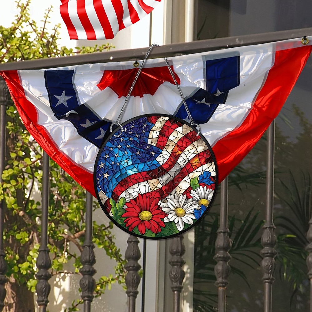 Cadena de hierro colgante para el Día de la Independencia de EE. UU., decoración colgante de acrílico para porche festivo. 2026 - $13.99 –P4