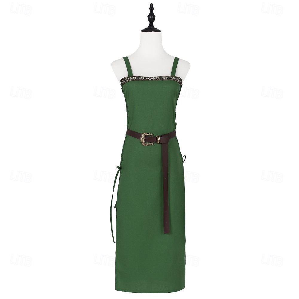 Retro / vintage Medieval Renascentist Lung Rochii Curea în Talie Viching Costume de fancy Pentru femei Viching Halloween Carnaval Târgul Renașterii LARP Petrecere cu tematică retro Adulți Rochie 2026 - $63.99 –P1