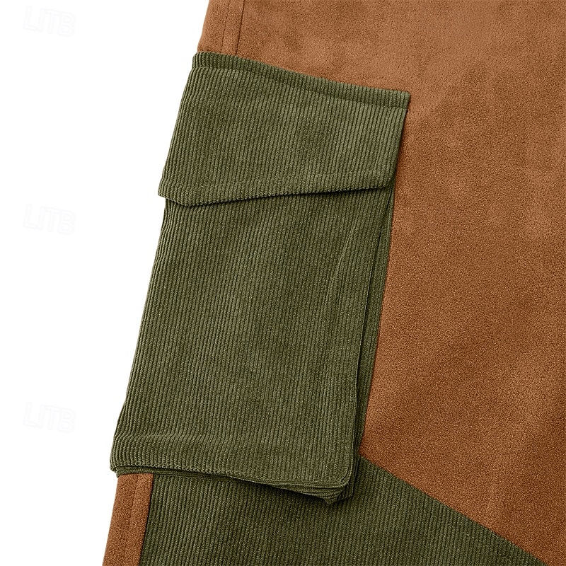 Férfi Cargo nadrág Nadrág Kordbársony Nadrág Művelúr nadrág Alkalmi nadrág Zseb Rugalmas derék Többzsebes Sima Mokaszinok Mekano Teljes hossz Szabadtéri Hétköznapi Napi Szabadság Divat Laza öltözet 2026 - $35.99 –P7