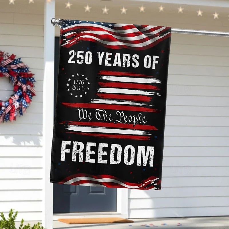 Bandiera da giardino per il 250° anniversario degli Stati Uniti, cartello da giardino per l'anniversario dell'America, striscione patriottico per la libertà del 4 luglio degli Stati Uniti, bifacciale. del 2026 a $11.99 –P1